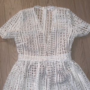 Crotchet white v neck summer/vacation dress
